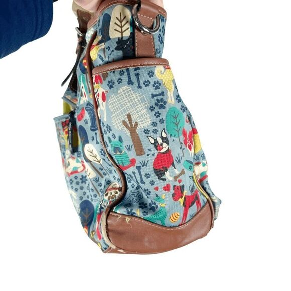 Lily Bloom Canvas Shoulder Bag Doggy Print Who Let the Dogs Out Handbag Tote - Picture 3 of 9